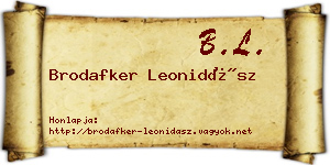 Brodafker Leonidász névjegykártya